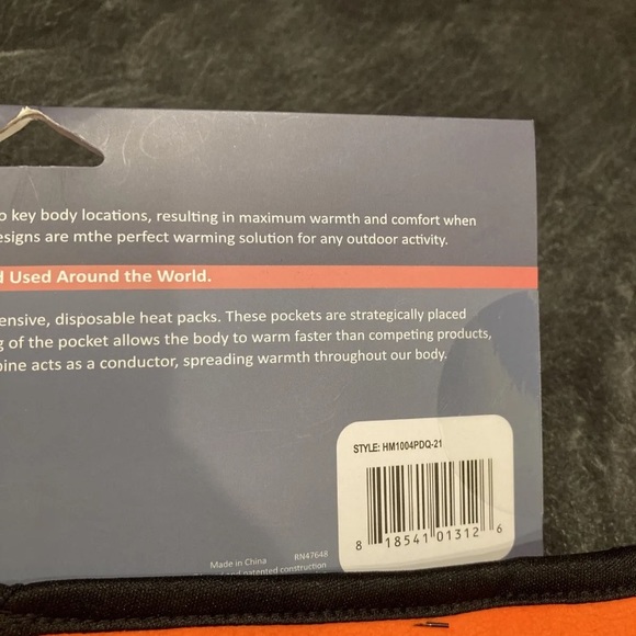 HotMocs Men's Fleece Gaitor Orange Face Mask & Neck Guard 2 Free Heat Packs NWT - Picture 8 of 9